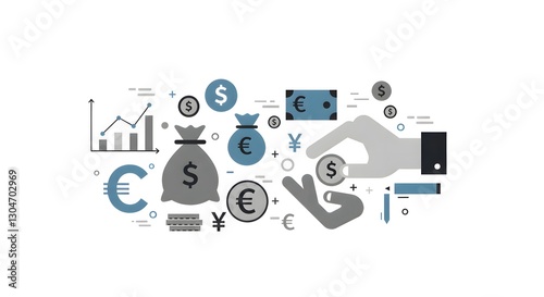 Wallpaper Mural Currency Exchange and Global Financial Transactions Illustration Torontodigital.ca