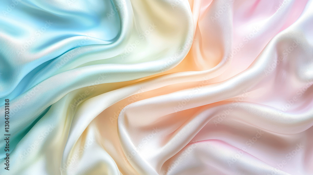 Obraz premium Layers of pastel silk fabric creating a soft and luxurious texture in modern photography