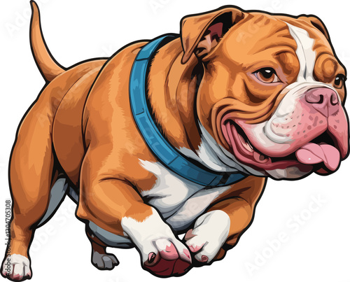 Highly trainable American Red Bully dog with a protective nature and affectionate side.