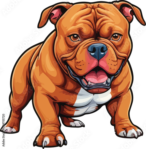 Bold and confident American Red Bully dog, a perfect balance of strength and affection.