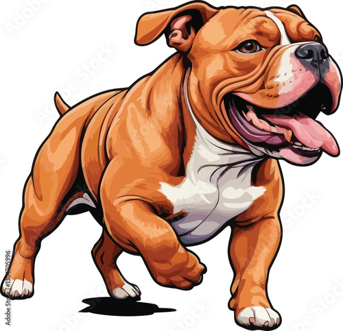 Strong-built American Red Bully dog, perfect for companionship and security.