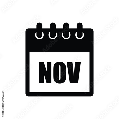calender icon, november icon with white background