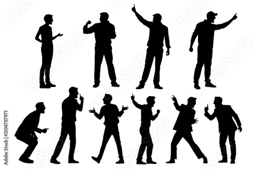 shadow shilloute People  are showing quarrel gesture Yelling at each other