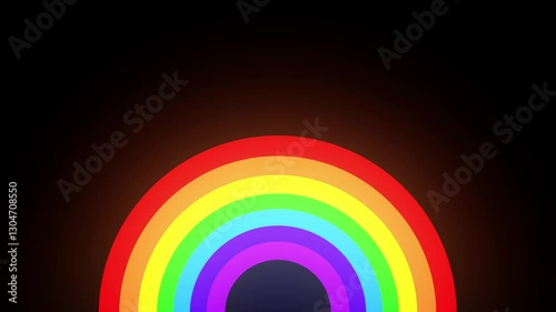 glowing rainbow animation on black background 4k animated