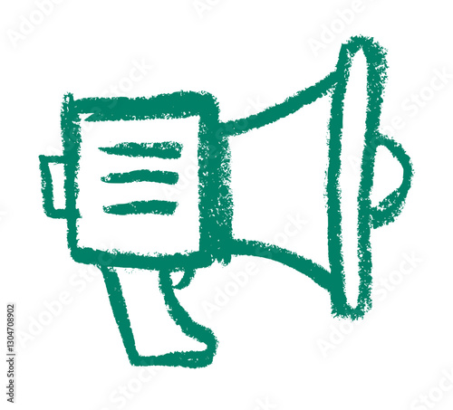 Megaphone Start Up Related Icon Crayon Chalk Drawing Vector