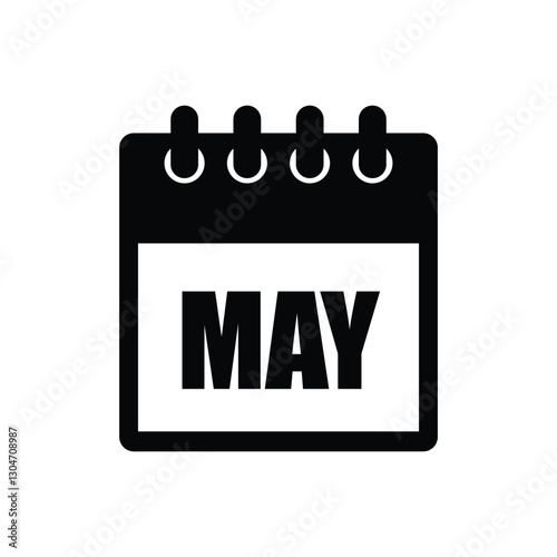 calender icon, may icon with white background