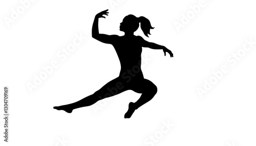 Dancer in motion expressing grace against a plain background