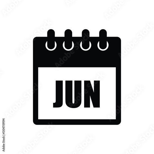 calender icon, june icon with white background
