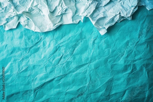 Wallpaper Mural Crumpled blue paper texture with white creased edge. Torontodigital.ca