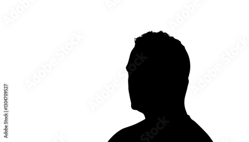 Silhouette of a man against a white background