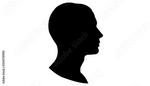 Silhouette of a human head in profile against a plain background