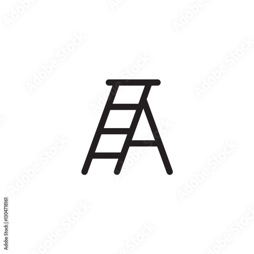 Black ladder icon on white background Vector photo