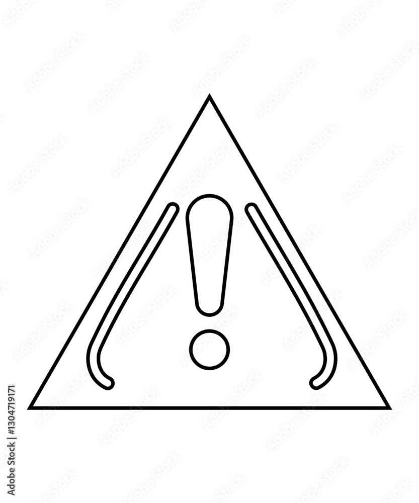 warning triangle sign with thin outline warning triangle sign with thin outline