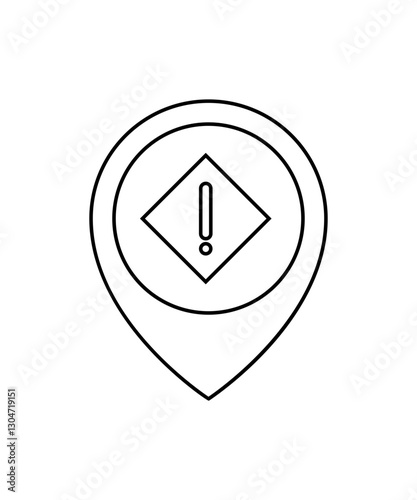 Free Download Location warning icon with thin outline - GFXLoad