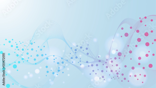 Molecular structure DNA, atom, neurons. Science concept for your design. Connected lines with dots. Medical, technology, chemistry, science background. illustration