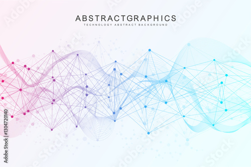 Global network connection website header or banner design. Abstract background with connecting dots and lines. Global business. Social network communication. Internet technology. Vector illustration