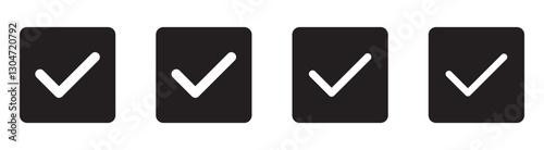 accept checkmark icons tick box checked. Approve symbol. Check mark icon button set. Correct vote choise isolated symbol. Check mark icon. Check mark vector icon. Black tick mark icon vector set. 