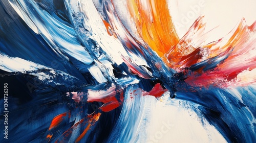 Abstract Colorful Brush Strokes in Dynamic Artistic Composition