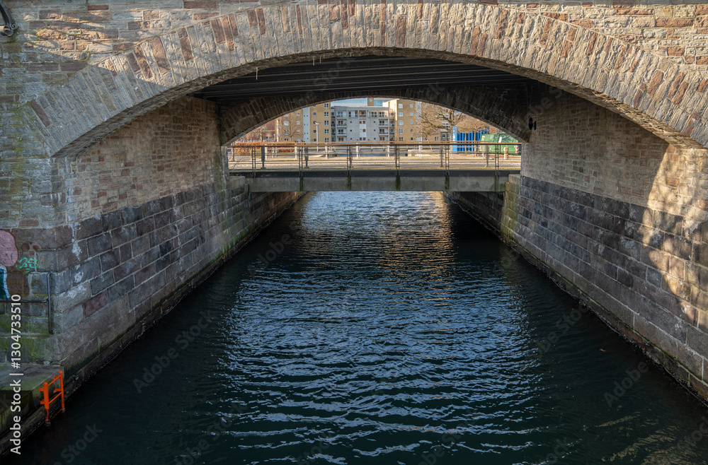 Obraz premium Copenhagen habour - Stone bridge Nyhavn