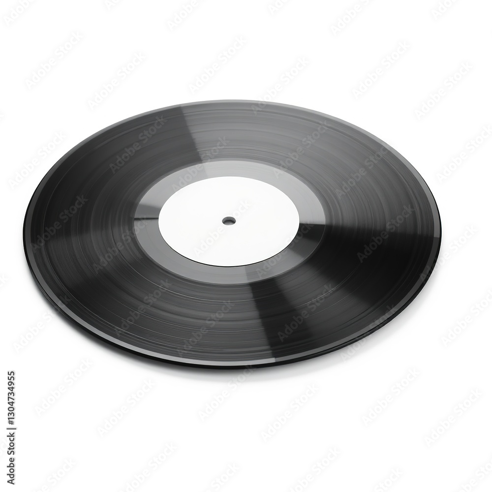 Classic Vinyl Record Isolated on White Background Classic Vinyl Record Isolated on White Background