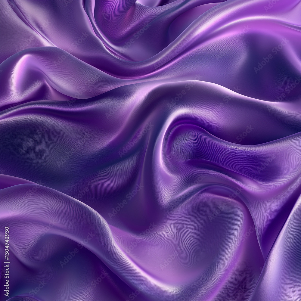 Obraz premium Abstract Wavy Pattern in White and Purple on a Vibrant Purple Backdrop purple satin background