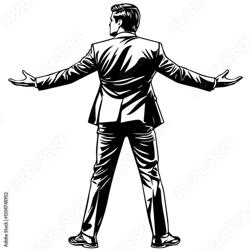 business man with suite isolated on white background 