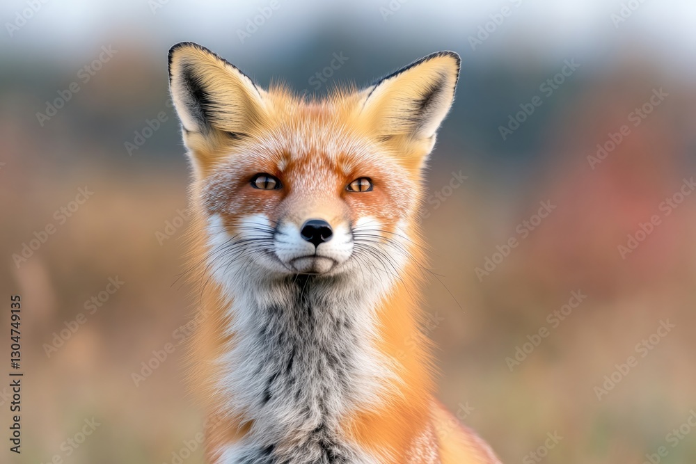 Fototapeta premium Vibrant fox portrait showcasing striking fur and captivating exp