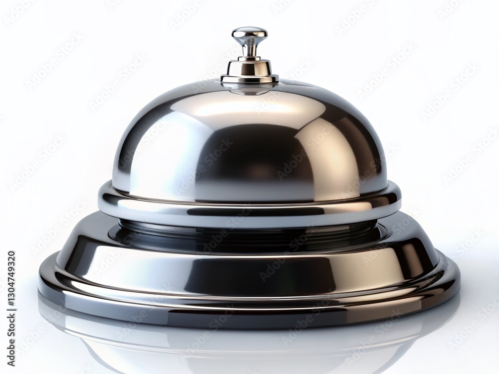 Shiny Metal Service Bell with Black Base - Reception Desk Call Button Shiny Metal Service Bell with Black Base - Reception Desk Call Button