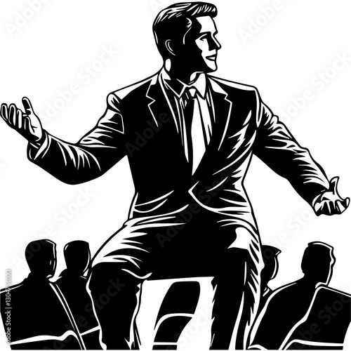 business man with suite isolated on white background 