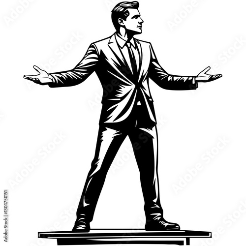 business man with suite isolated on white background 