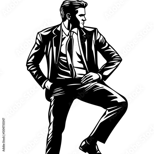 business man with suite isolated on white background 