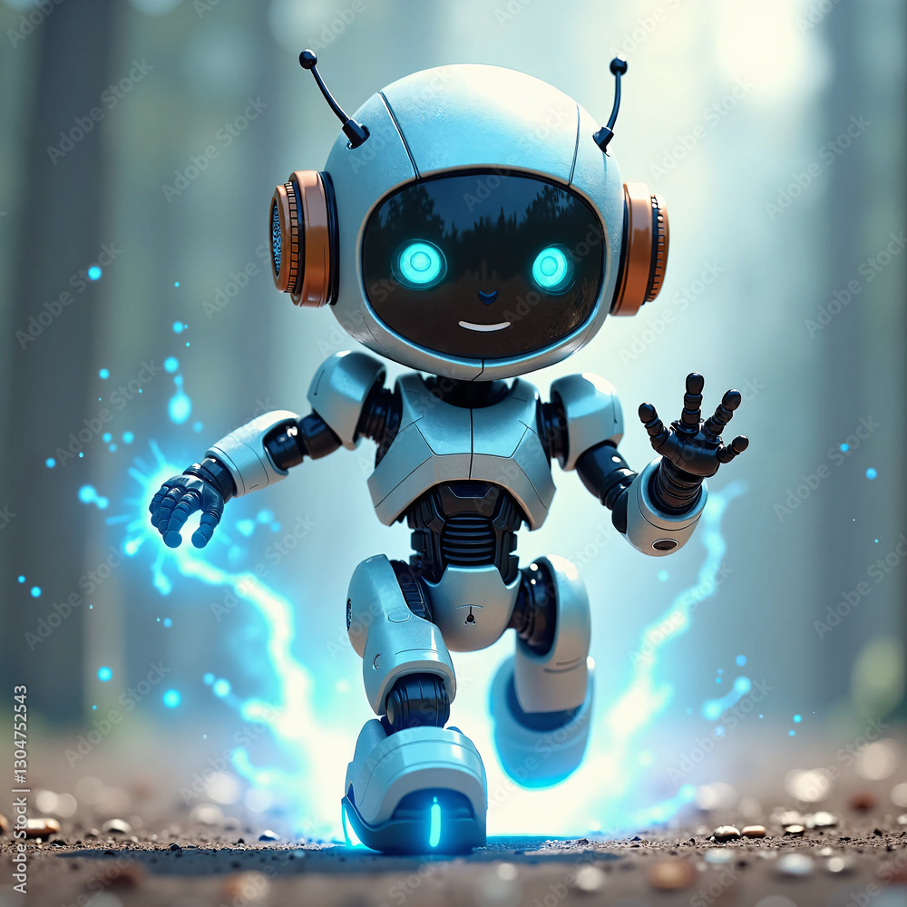 custom made wallpaper toronto digitalA fun and expressive robot running around excitedly