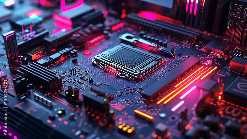 close up of a motherboard
