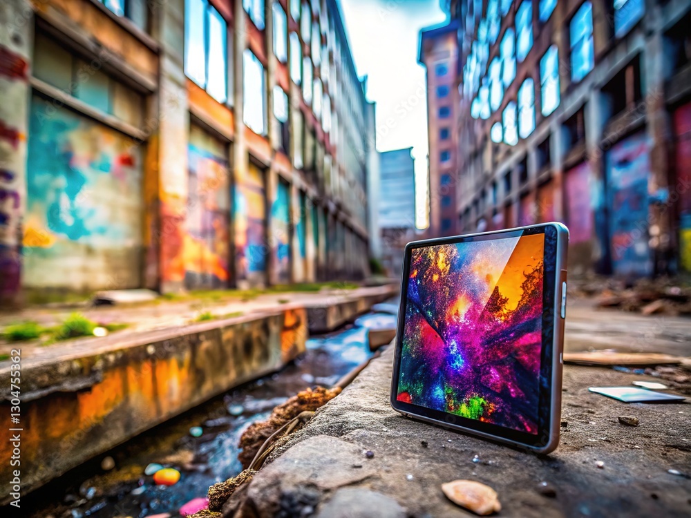 Urban exploration product shot, bokeh city, AI-generated art. Urban exploration product shot, bokeh city, AI-generated art.