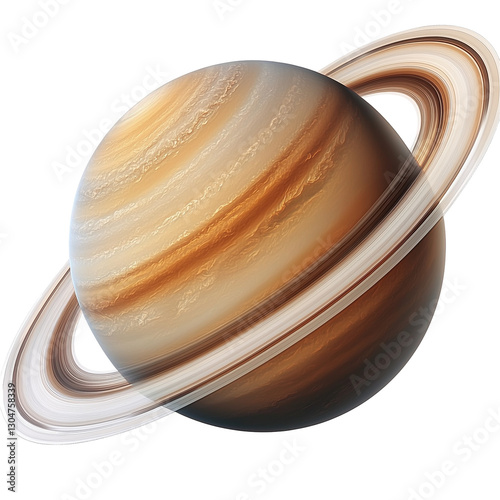Visually striking illustration showcasing Saturn and its majestic ring system. Captures the planet's details, rings' composition, and celestial beauty.