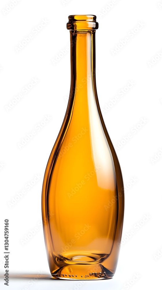 Elegant amber glass bottle showcasing a smooth, elongated design.