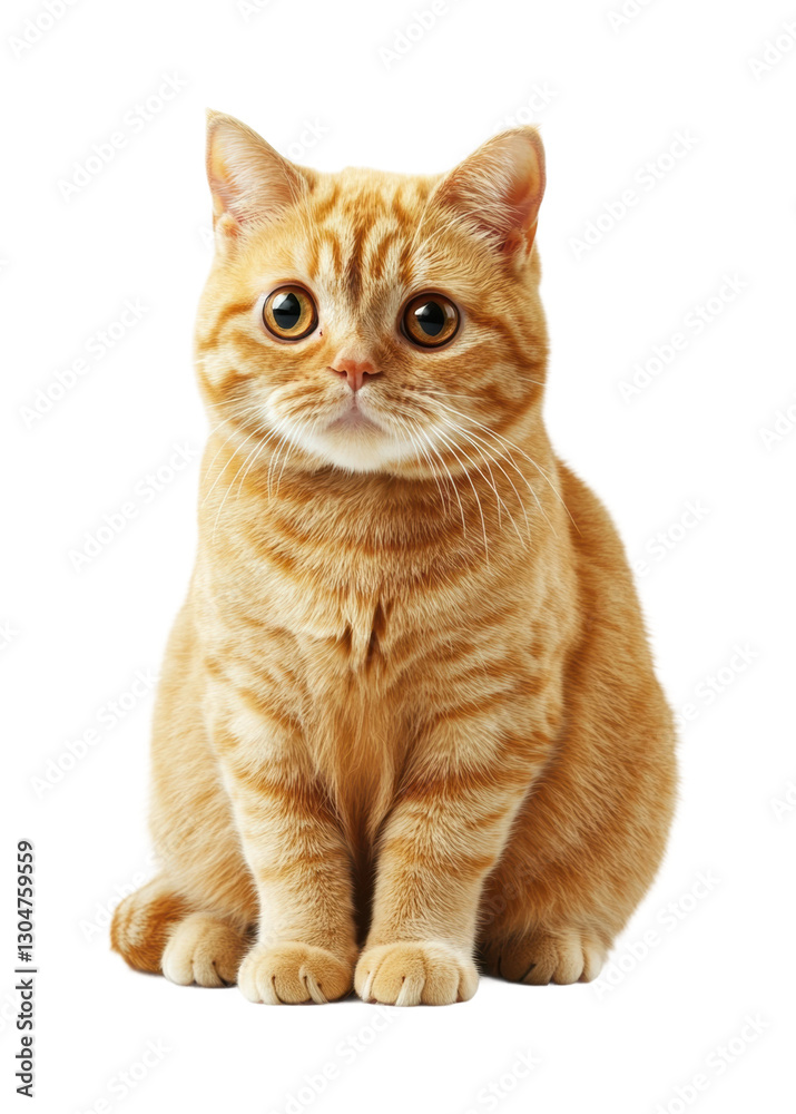 Obraz premium Playful cat sitting animal front view isolated on transparent background png