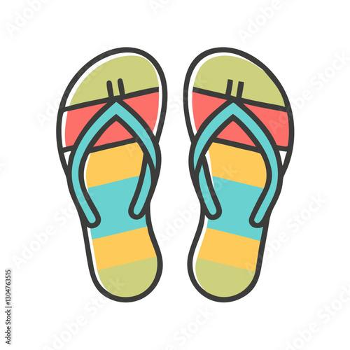 Flip Flops Icon Vector Illustration