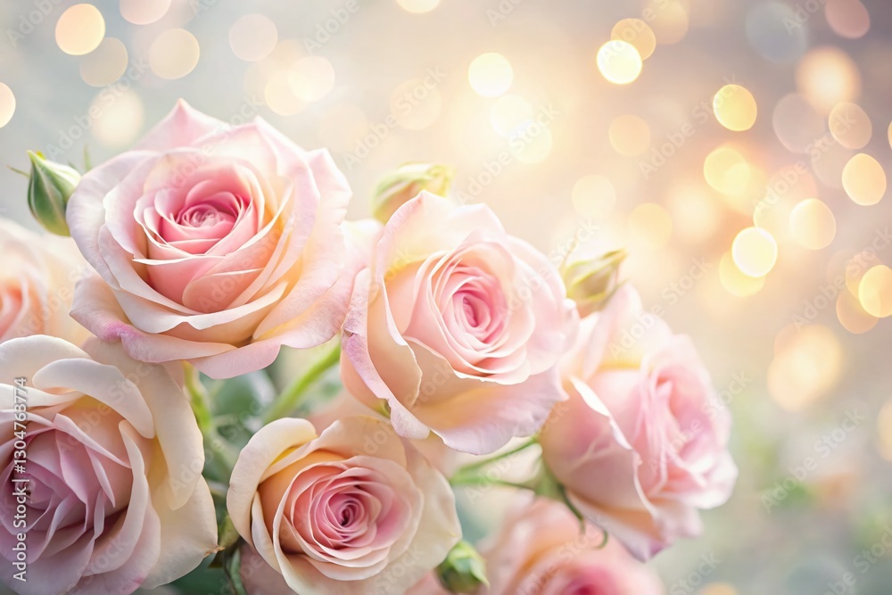 Soft Pink Roses, Blurred Floral Background, Romantic Bokeh, Sweet Flower Image, Spring Blossom Soft Pink Roses, Blurred Floral Background, Romantic Bokeh, Sweet Flower Image, Spring Blossom