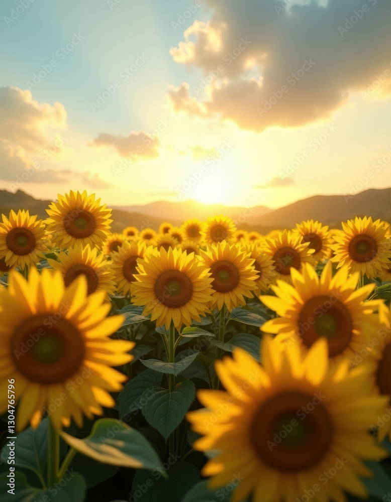 Fototapeta premium Field Filled With Sunflowers