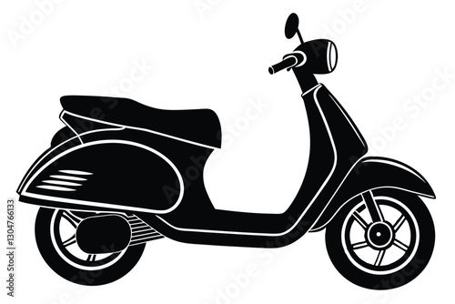 scooter silhouette bike vector