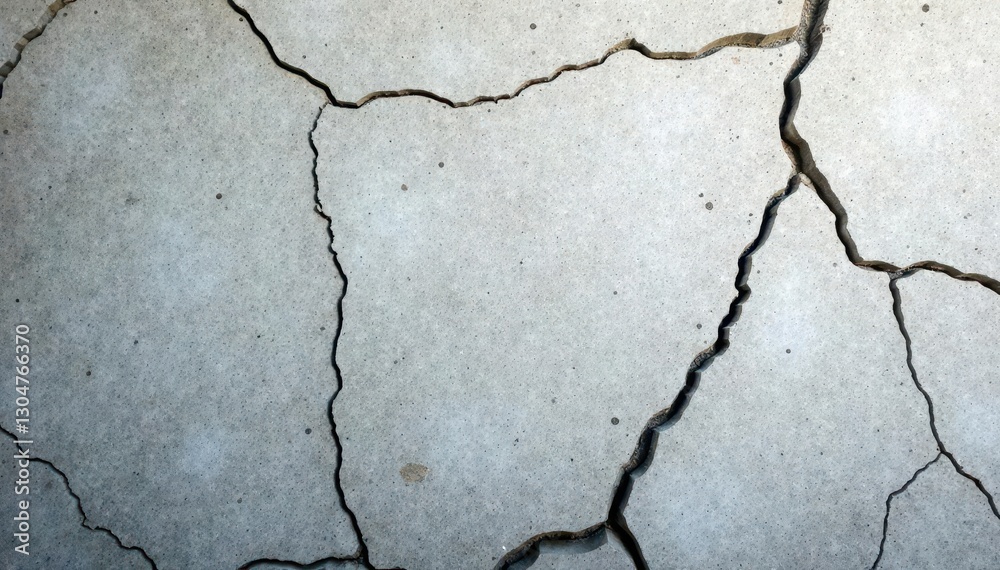 Obraz premium Cracked concrete wall, showing age and weathering, mottled grey, abstract, material