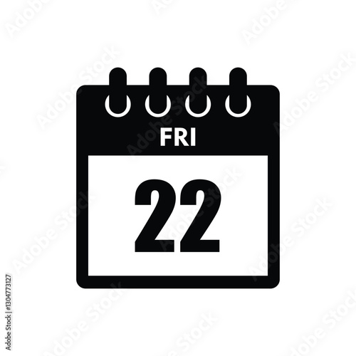calender icon, 22 friday icon with white background