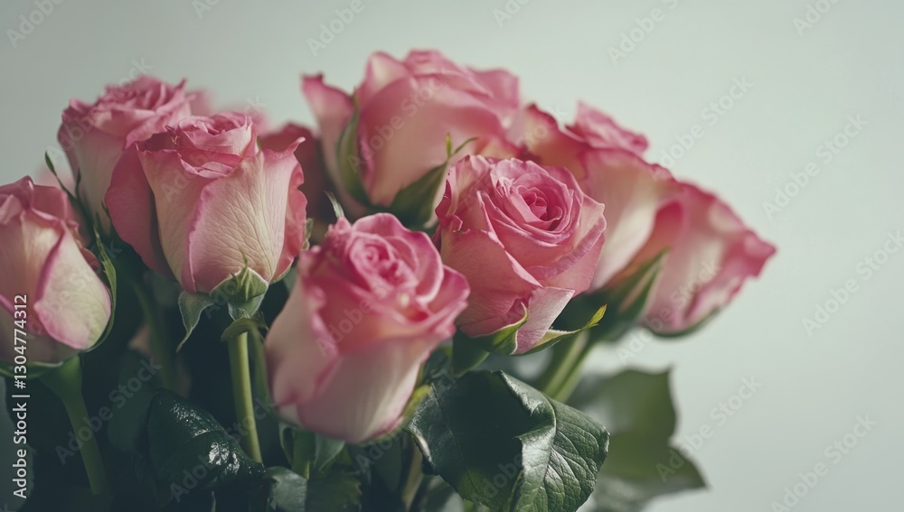 Pink roses bouquet close-up Pink roses bouquet close-up