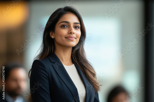 confident indian businesswoman presenting a pitch to a diverse group of professionals in a high-tech conference room with a digital projection behind her. Free Download confident indian businesswoman presenting a pitch to a diverse group of professionals in a high-tech conference room with a digital projection behind her. - GFXLoad