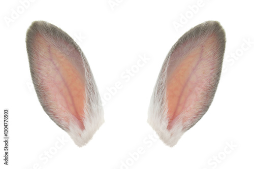 white rabbit ears isolated on white background