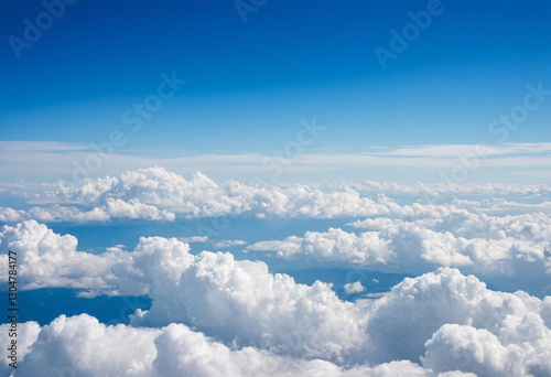 Beautiful blue sky with a background of white clouds