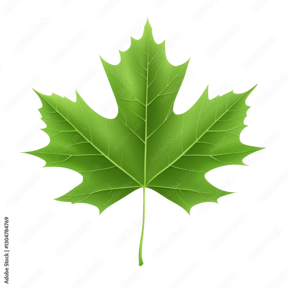 Fototapeta premium Vibrant Leaf: A stunning green leaf with intricate details, showcasing the beauty of nature's design and vitality, offering a symbol of growth and freshness.