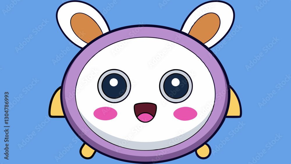 Charming Chibi Alarm Clock with Bunny Ears for Cute Decor Charming Chibi Alarm Clock with Bunny Ears for Cute Decor