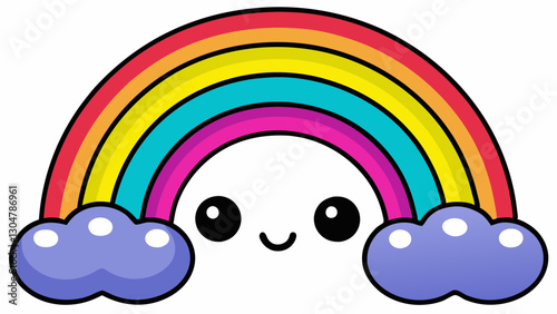 A Tiny Rainbow with Blushing Cheeks and Dangling Smiles art 